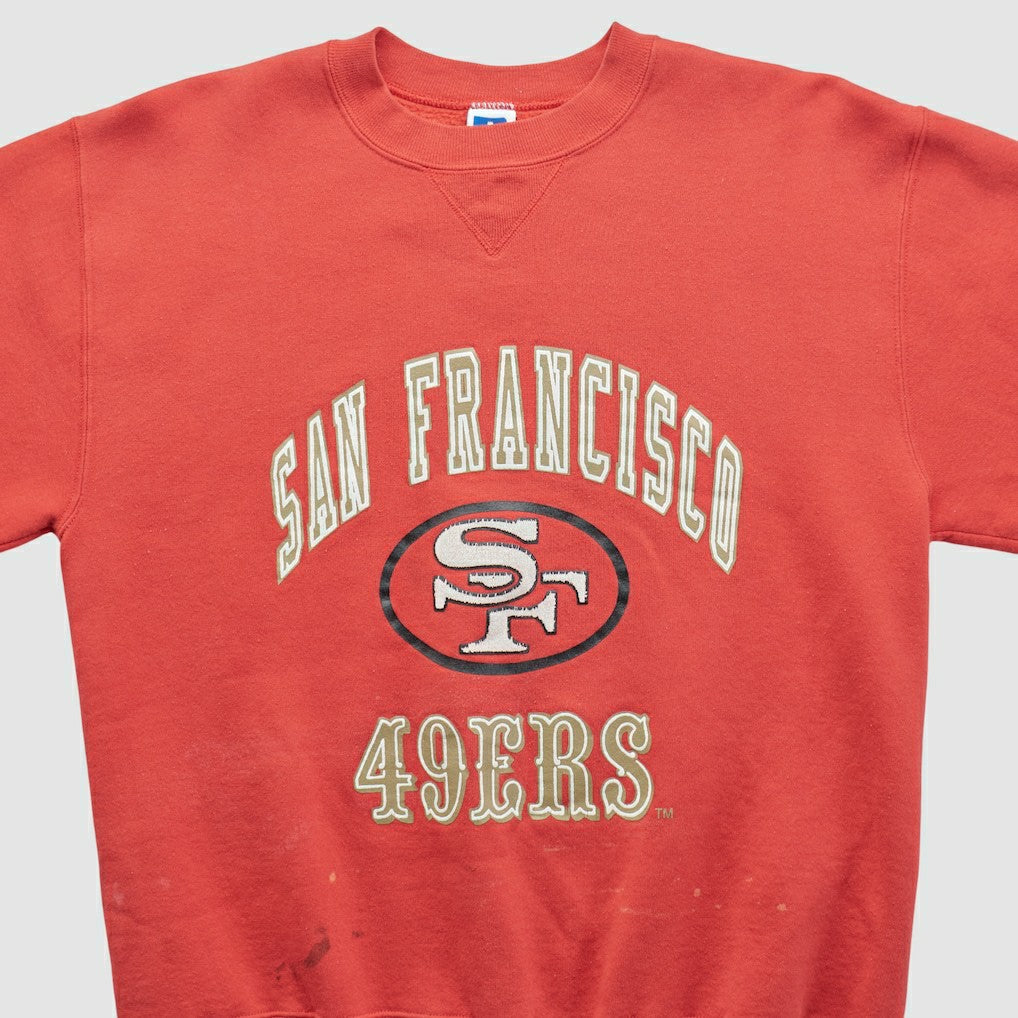 San Francisco 49ers Russell 90s Pullover Sweatshirt - Red Pullover