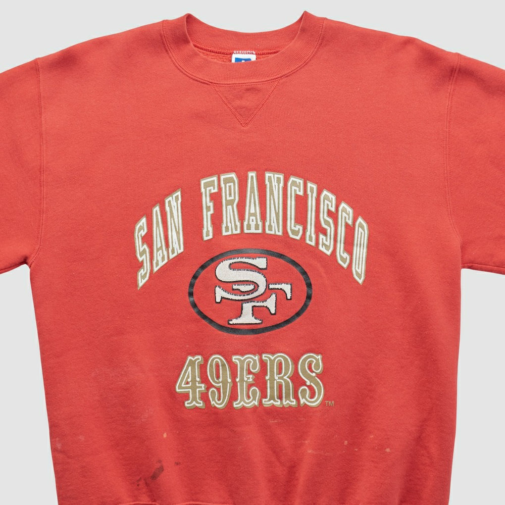 San Francisco 49ers Russell 90s Pullover Sweatshirt - Red Pullover