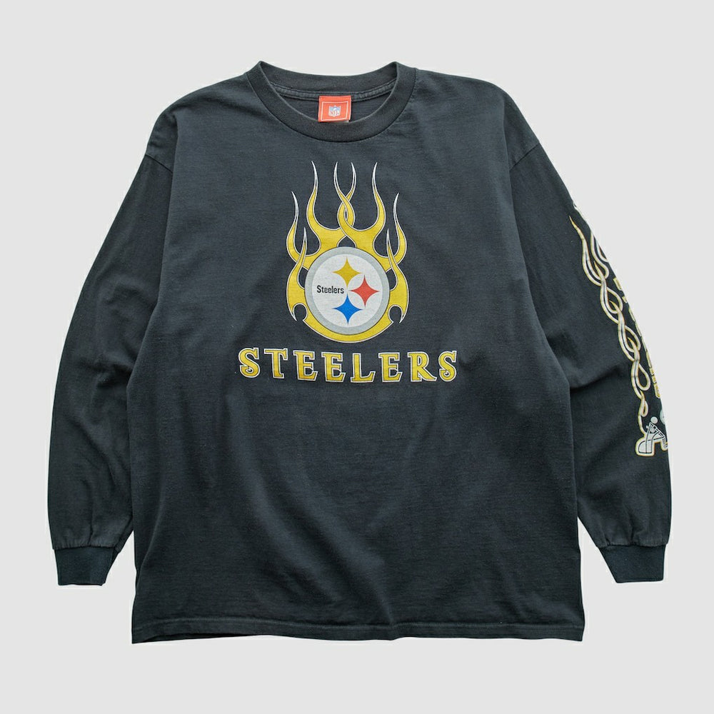 Pittsburgh Steelers NFL 2000s Long Sleeve T-shirt - Black T-shirts