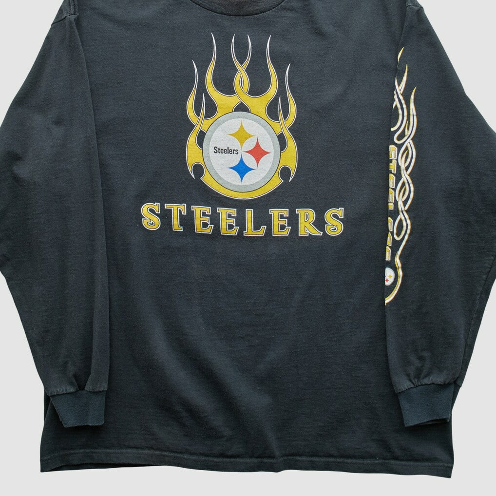 Pittsburgh Steelers NFL 2000s Long Sleeve T-shirt - Black T-shirts