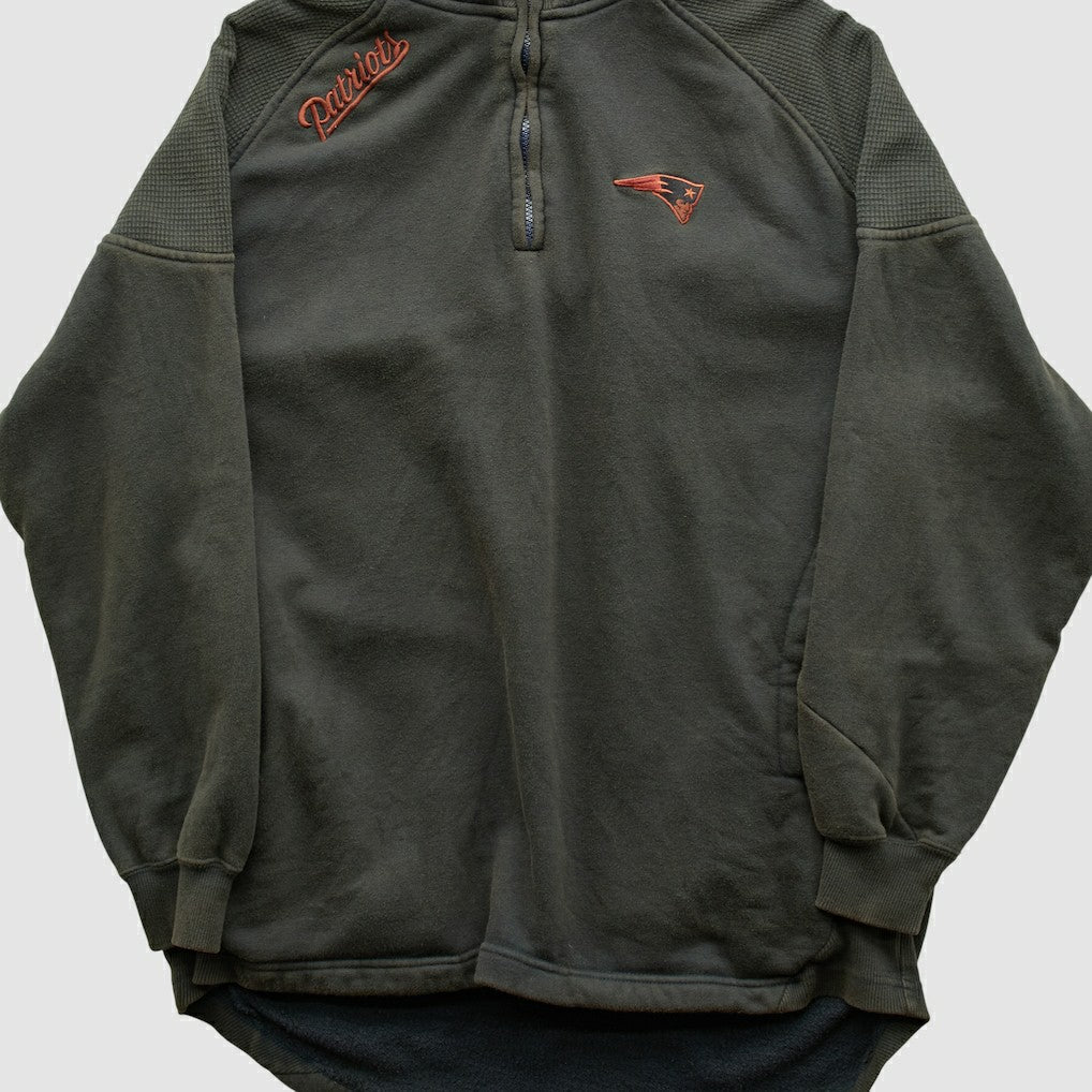 New England Patriots NFL 2010s Hooded 1/4 Zip Sweatshirt - Black Sweatshirts