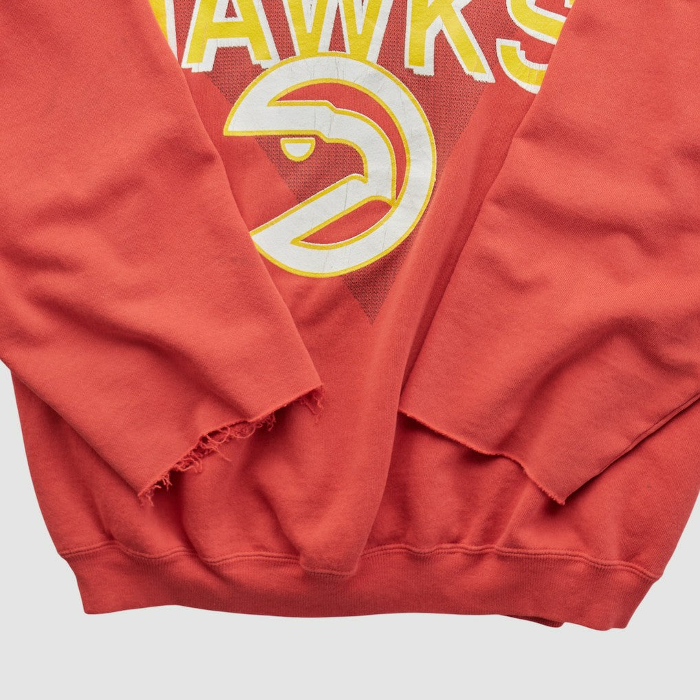 Atlanta Hawks Hanes 90s Pullover Sweatshirt Red Vintage - Vintage