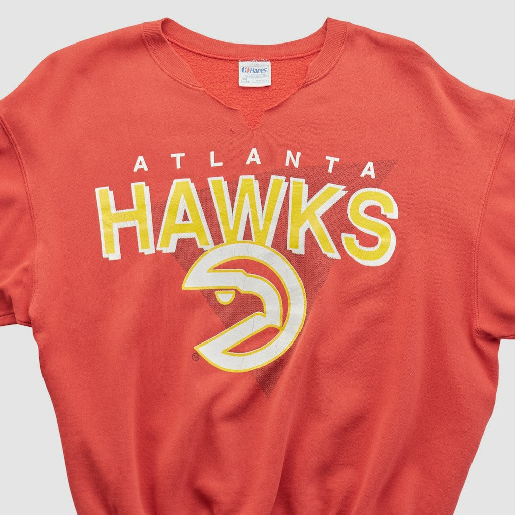 Atlanta Hawks Hanes 90s Pullover Sweatshirt Red Vintage - Vintage