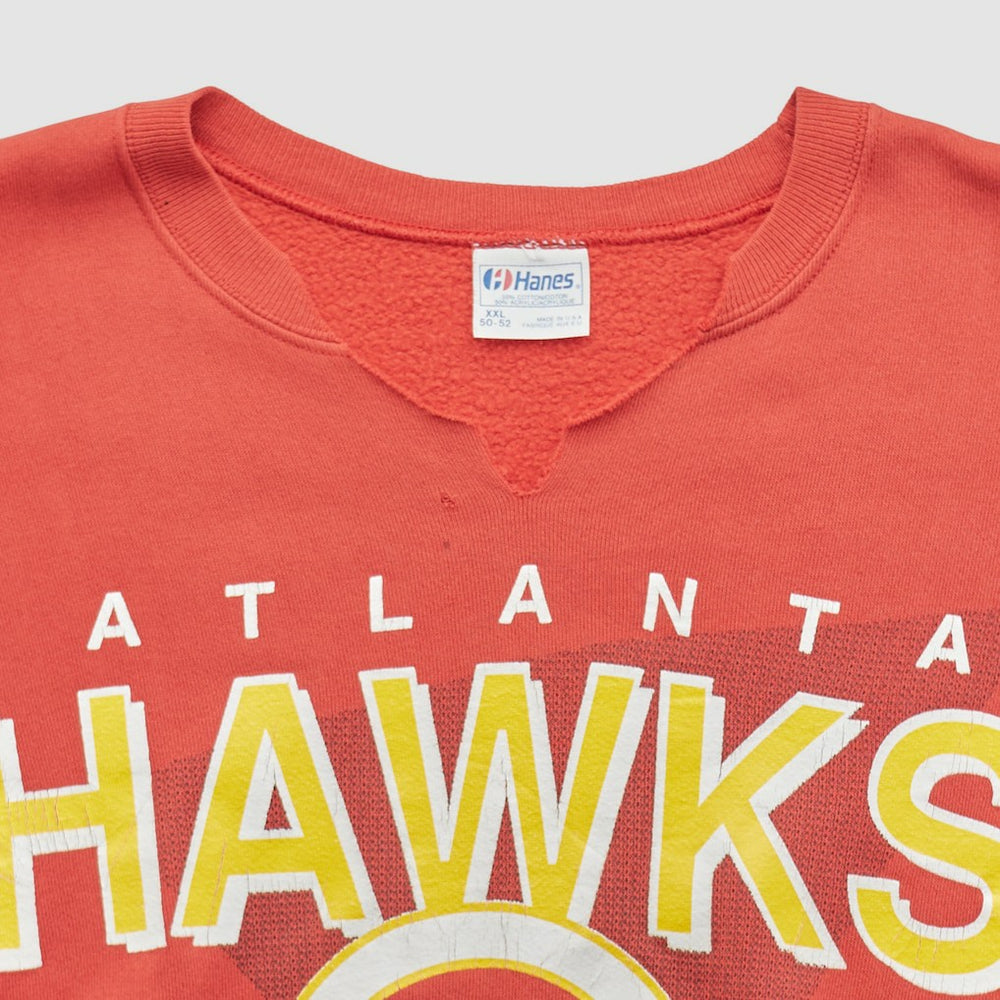 Atlanta Hawks Hanes 90s Pullover Sweatshirt Red Vintage - Vintage