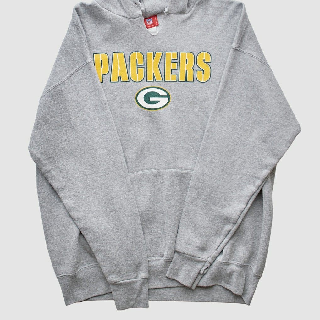 Green Bay Packers NFL 2000s Hooded Pullover Sweatshirt - Heather Gray Pullover
