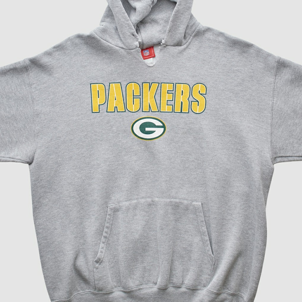 Green Bay Packers NFL 2000s Hooded Pullover Sweatshirt - Heather Gray Pullover