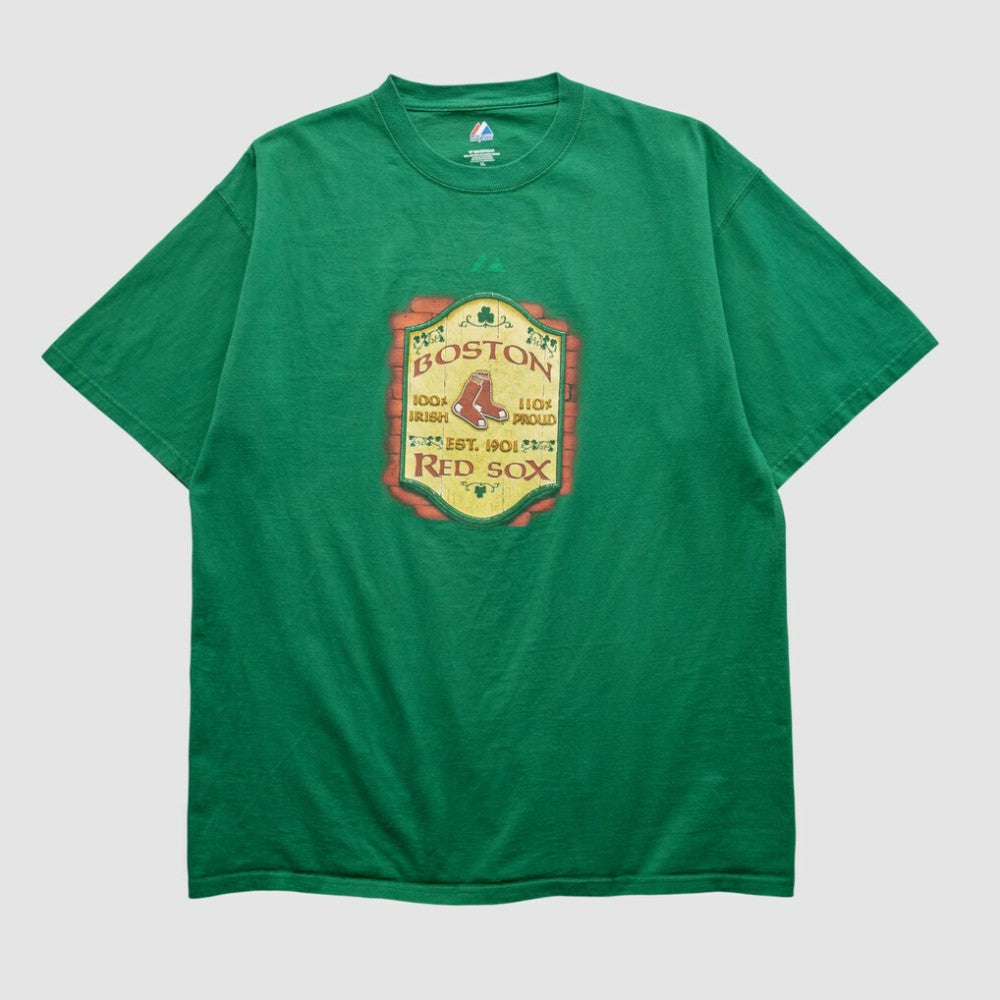 Boston Red Sox Majestic 2000s T-shirt - Green - XVintage T-shirts
