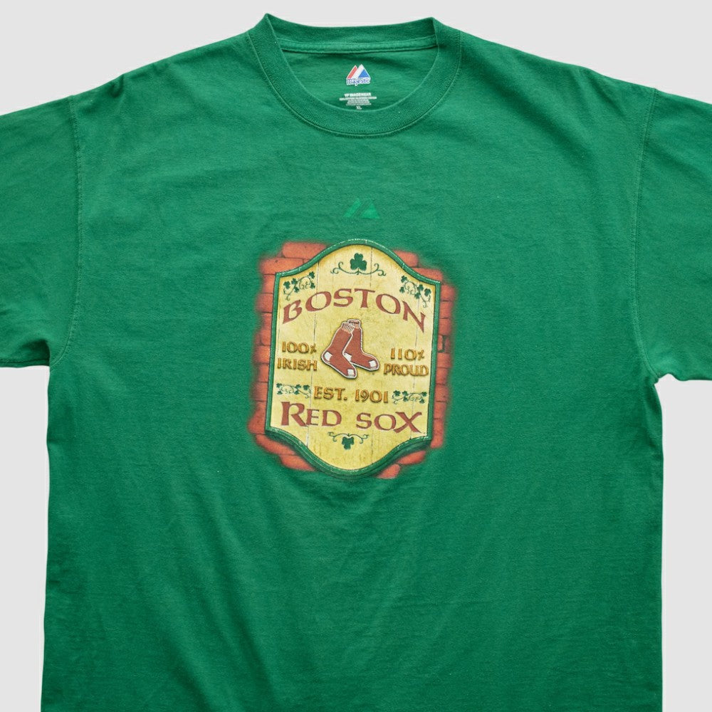 Boston Red Sox Majestic 2000s T-shirt - Green - XVintage T-shirts