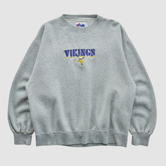 Minnesota Vikings Majestic 2000s Pullover Sweatshirt - Heather Gray Pullover