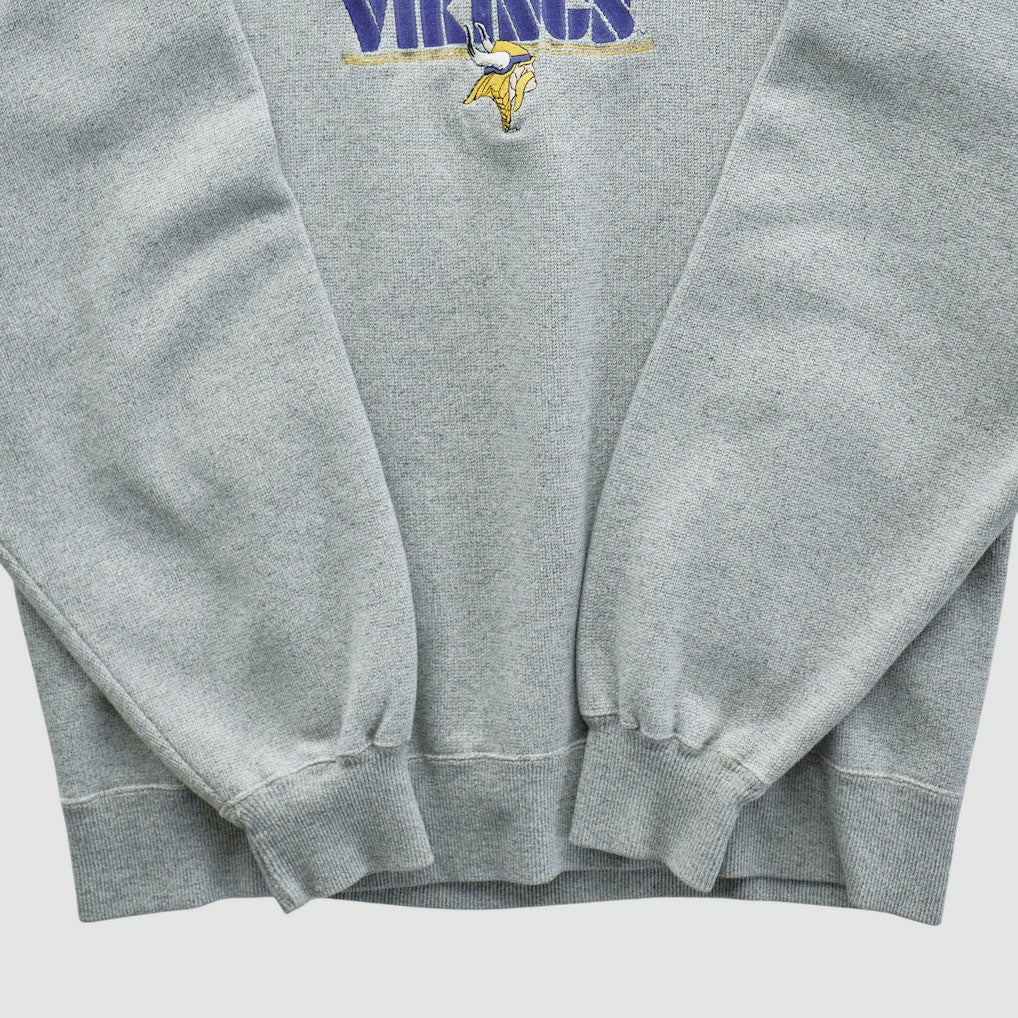 Minnesota Vikings Majestic 2000s Pullover Sweatshirt - Heather Gray Pullover