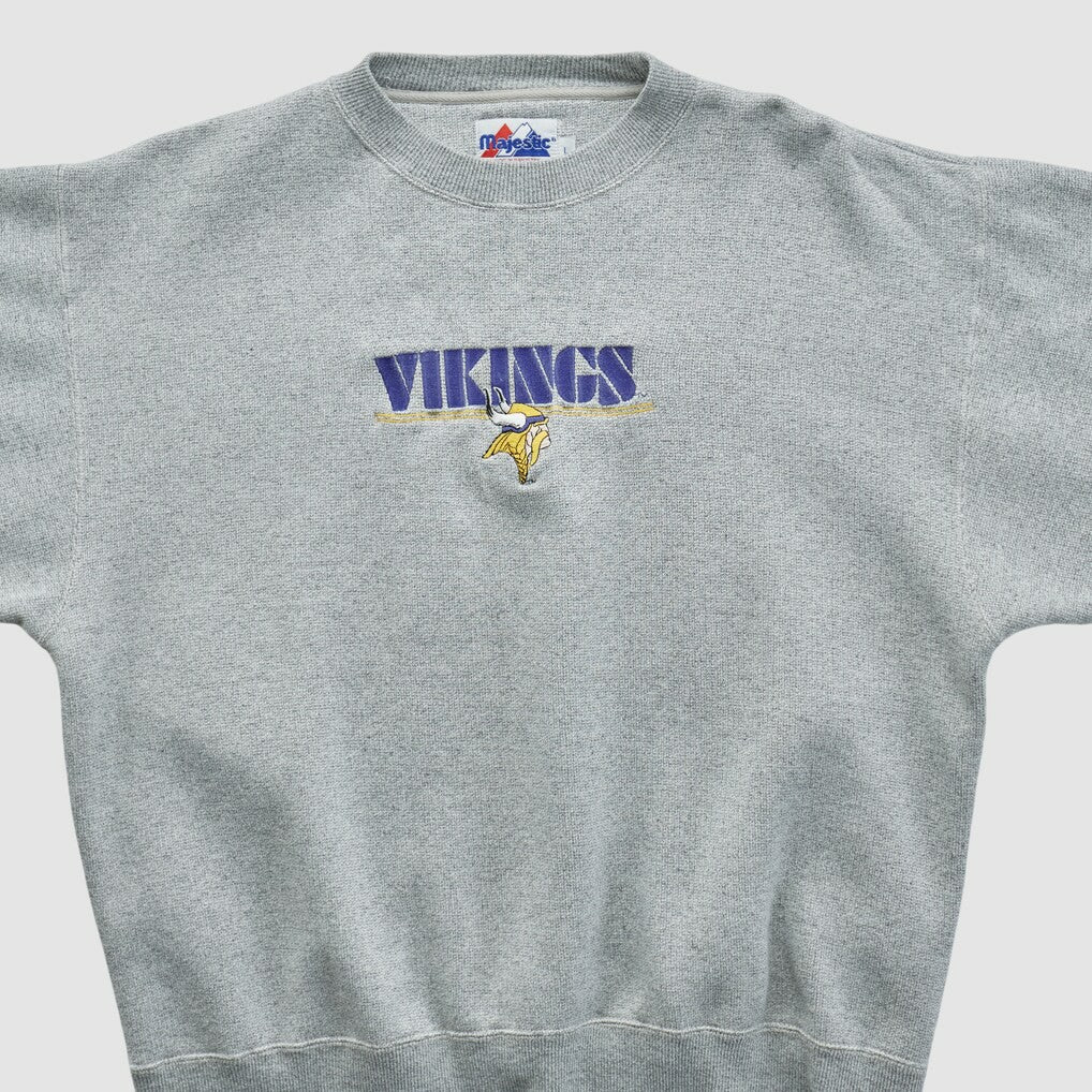 Minnesota Vikings Majestic 2000s Pullover Sweatshirt - Heather Gray Pullover