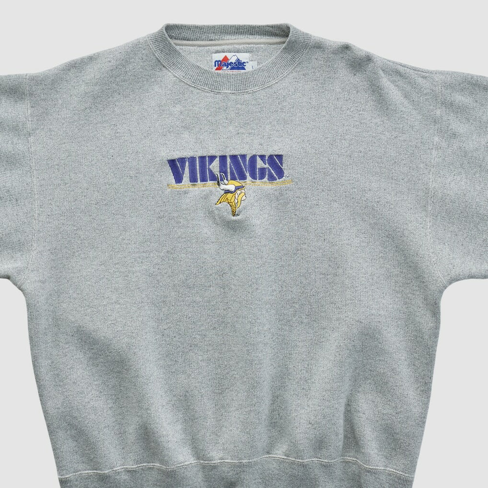 Minnesota Vikings Majestic 2000s Pullover Sweatshirt - Heather Gray Pullover