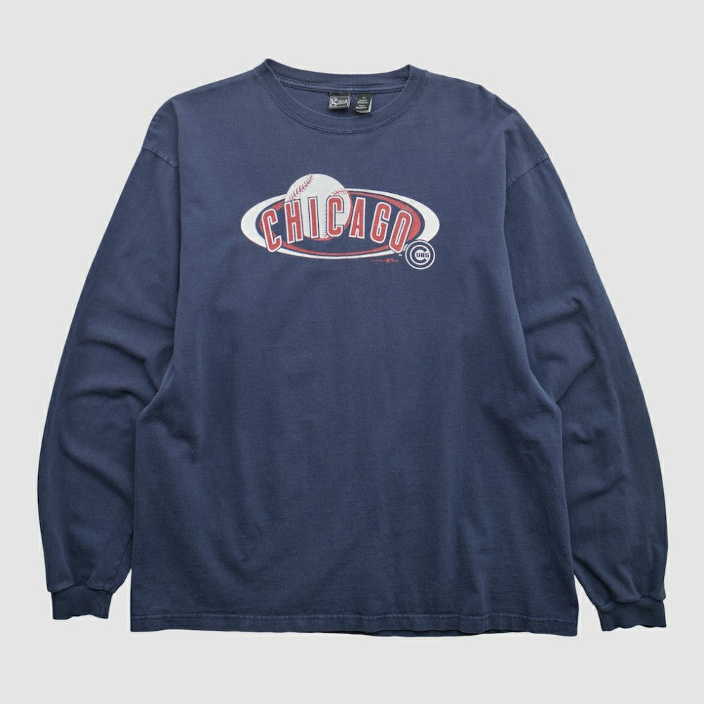 Chicago Cubs Gear For Sports 2000s Long Sleeve T-shirt - Navy - Vintage T-shirts
