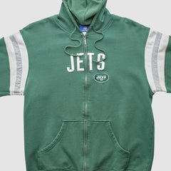 New York Jets Reebok 2000s Hooded Full Zip Sweatshirt - Green Sweatshirts