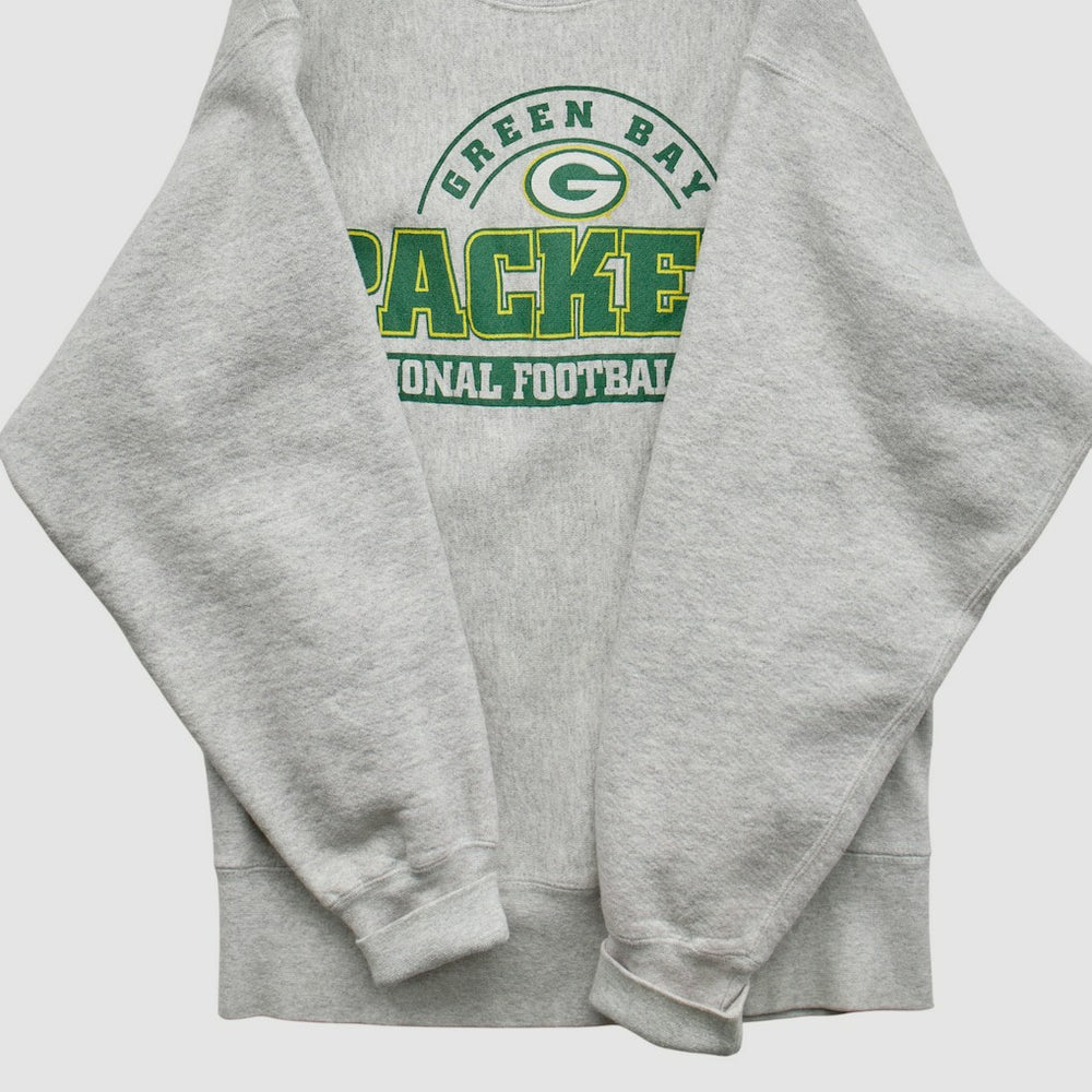 Green Bay Packers Lee Sport 90s Pullover Sweatshirt - Heather Gray Pullover