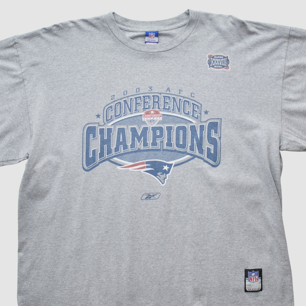 New England Patriots Reebok 2003 Long Sleeve T-shirt - Heather Gray T-shirts