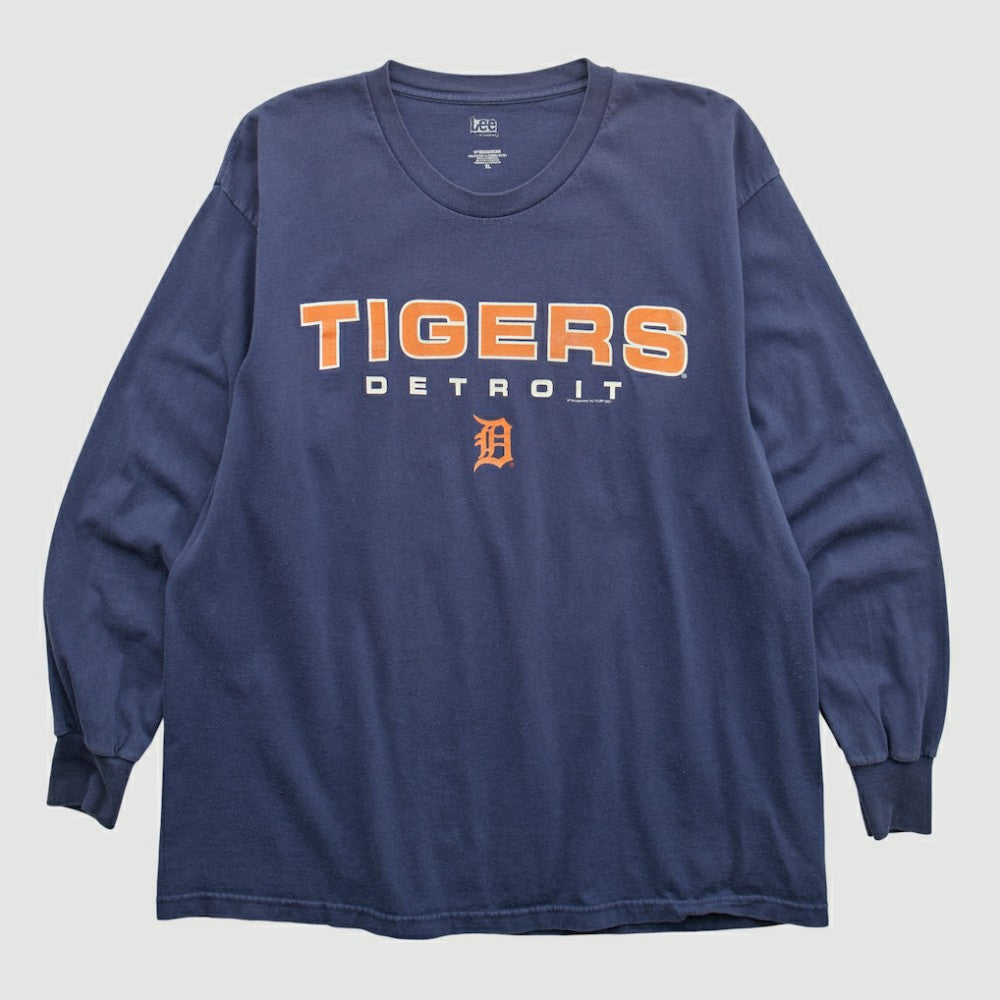 Detroit Tigers Lee Sport 2000s Long Sleeve T-shirt - Navy - Vintage T-shirts