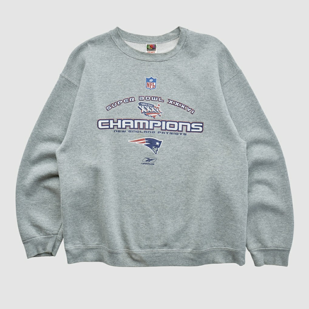 Super Bowl XXXVI Fruit of The Loom 2002 Pullover Sweatshirt - Heather Gray Pullover