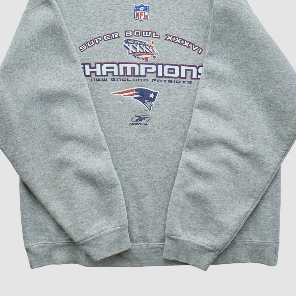 Super Bowl XXXVI Fruit of The Loom 2002 Pullover Sweatshirt - Heather Gray Pullover