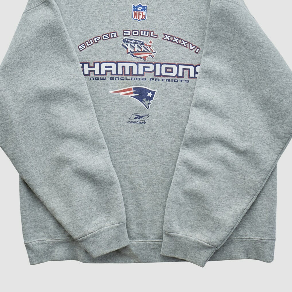 Super Bowl XXXVI Fruit of The Loom 2002 Pullover Sweatshirt - Heather Gray Pullover