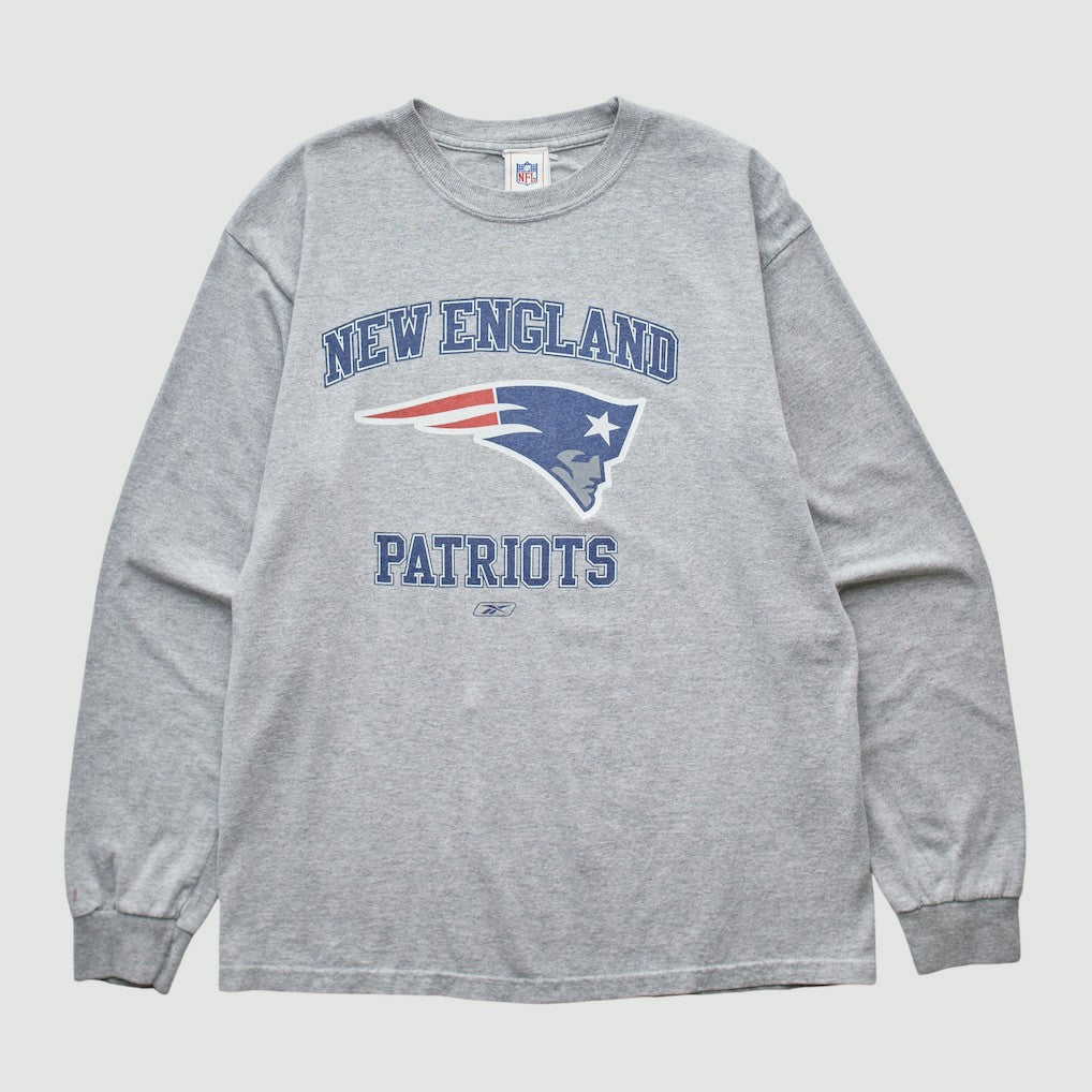 New England Patriots Reebok 2000s Long Sleeve T-shirt - Heather Gray T-shirts