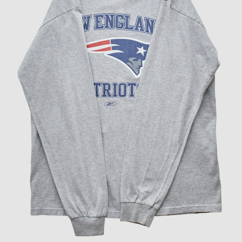 New England Patriots Reebok 2000s Long Sleeve T-shirt - Heather Gray T-shirts