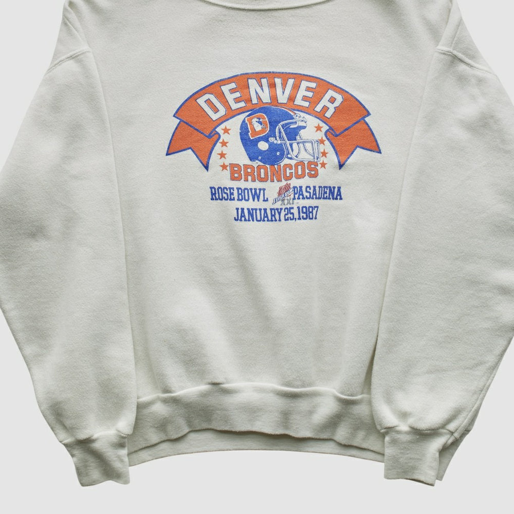 Denver Broncos Signal Sports 1987 Pullover Sweatshirt - White Pullover