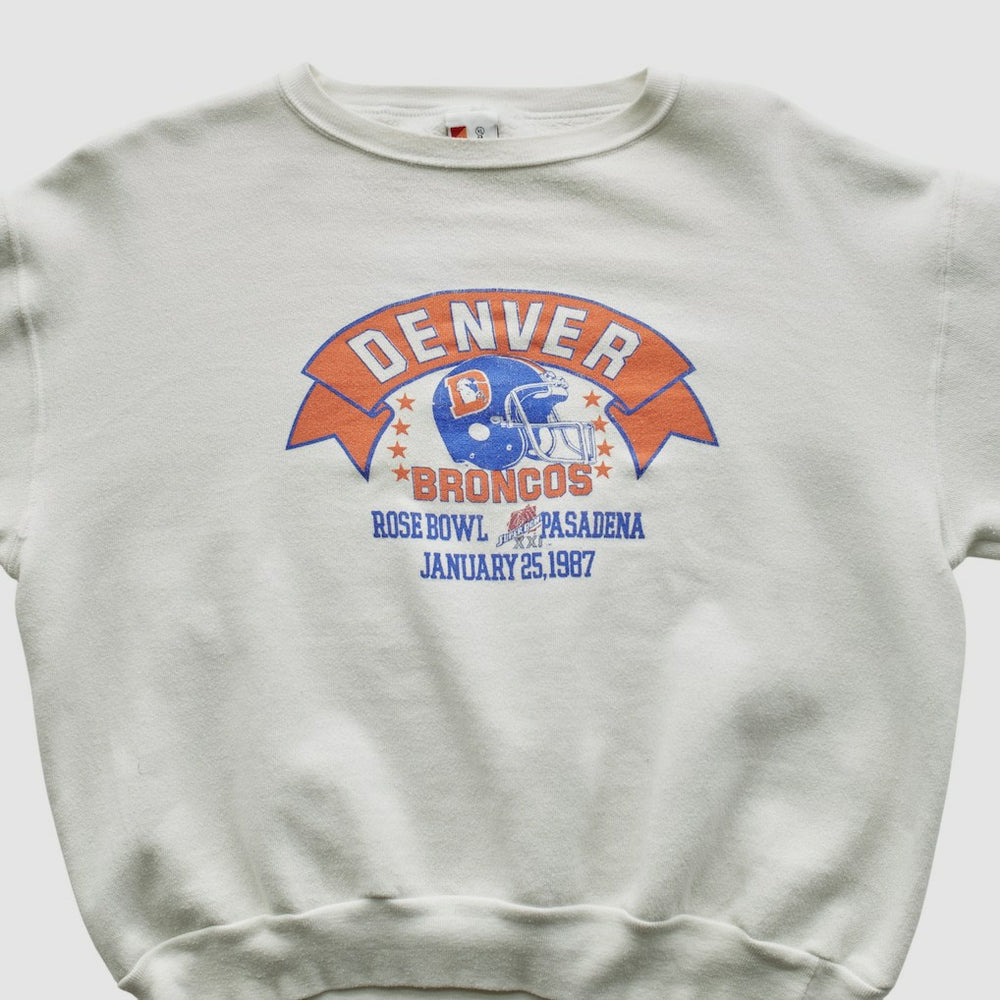 Denver Broncos Signal Sports 1987 Pullover Sweatshirt - White Pullover