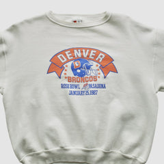 Denver Broncos Signal Sports 1987 Pullover Sweatshirt - White Pullover