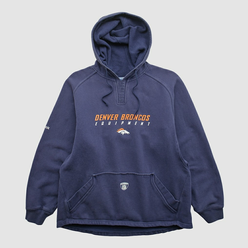 Denver Broncos Reebok 2000s Hooded Pullover Sweatshirt - Navy Pullover