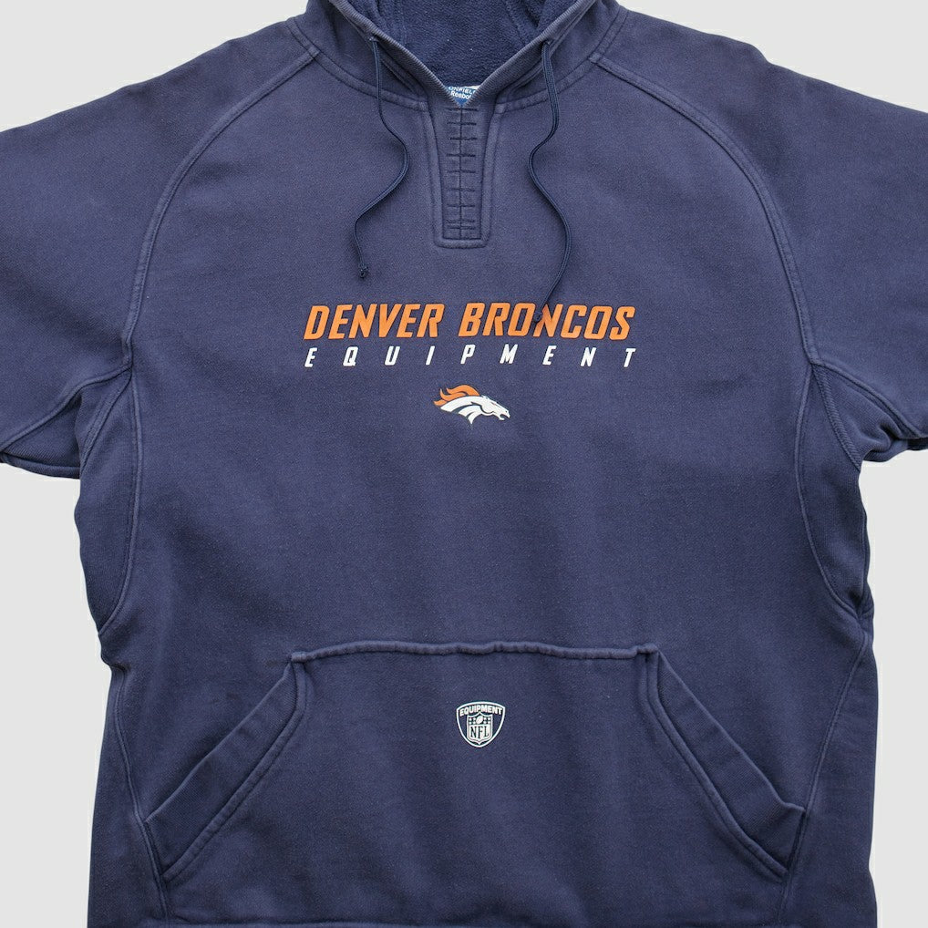 Denver Broncos Reebok 2000s Hooded Pullover Sweatshirt - Navy Pullover