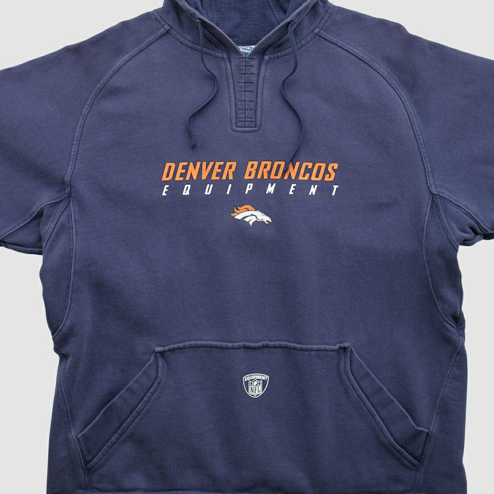 Denver Broncos Reebok 2000s Hooded Pullover Sweatshirt - Navy Pullover