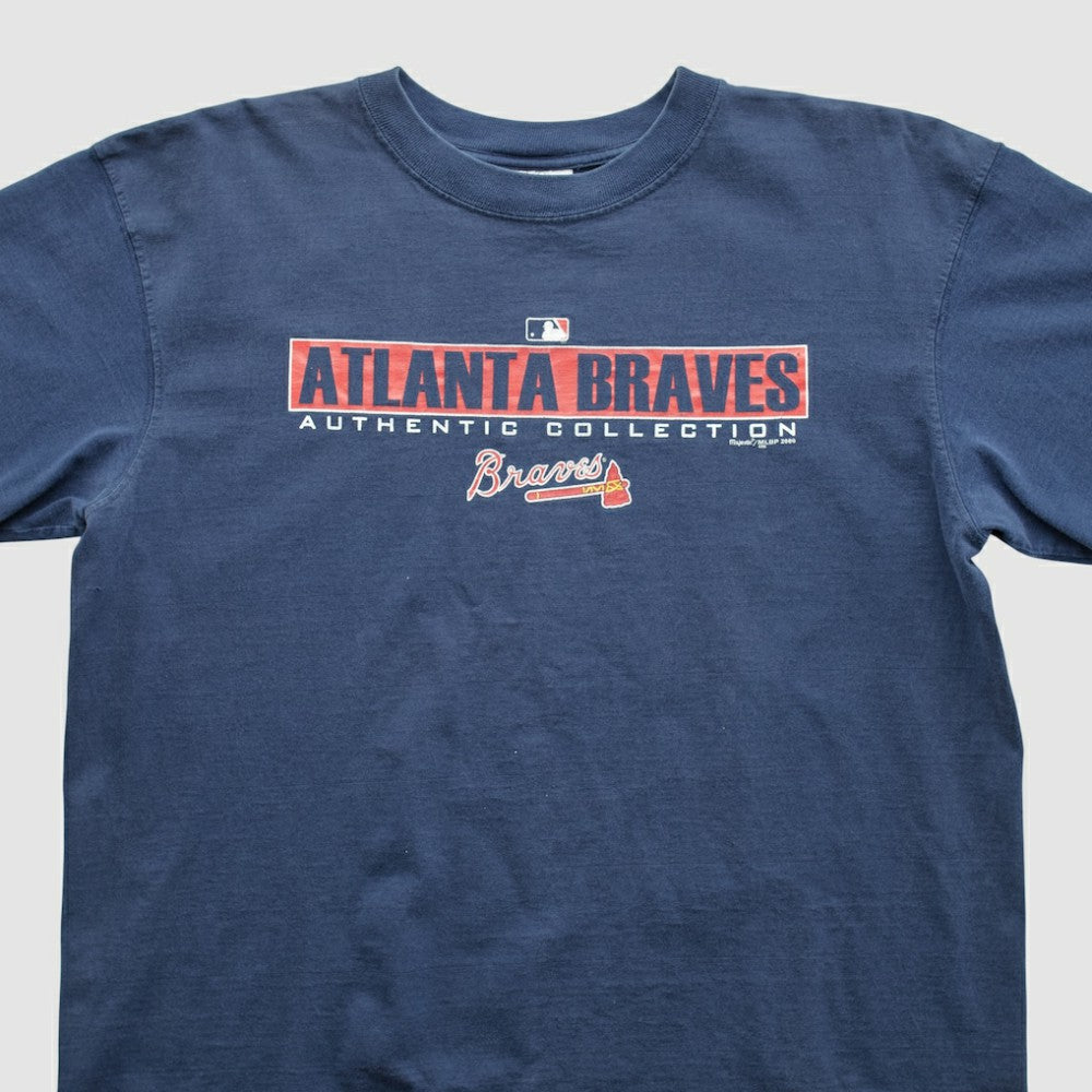 Atlanta Braves Majestic 2000s T-shirt - Navy - XVintage T-shirts