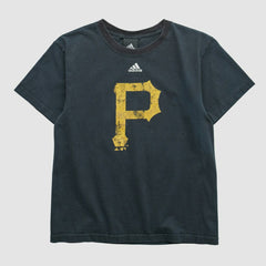 Pittsburgh Pirates Adidas 2010s T-shirt - Black - Yth Vintage T-shirts