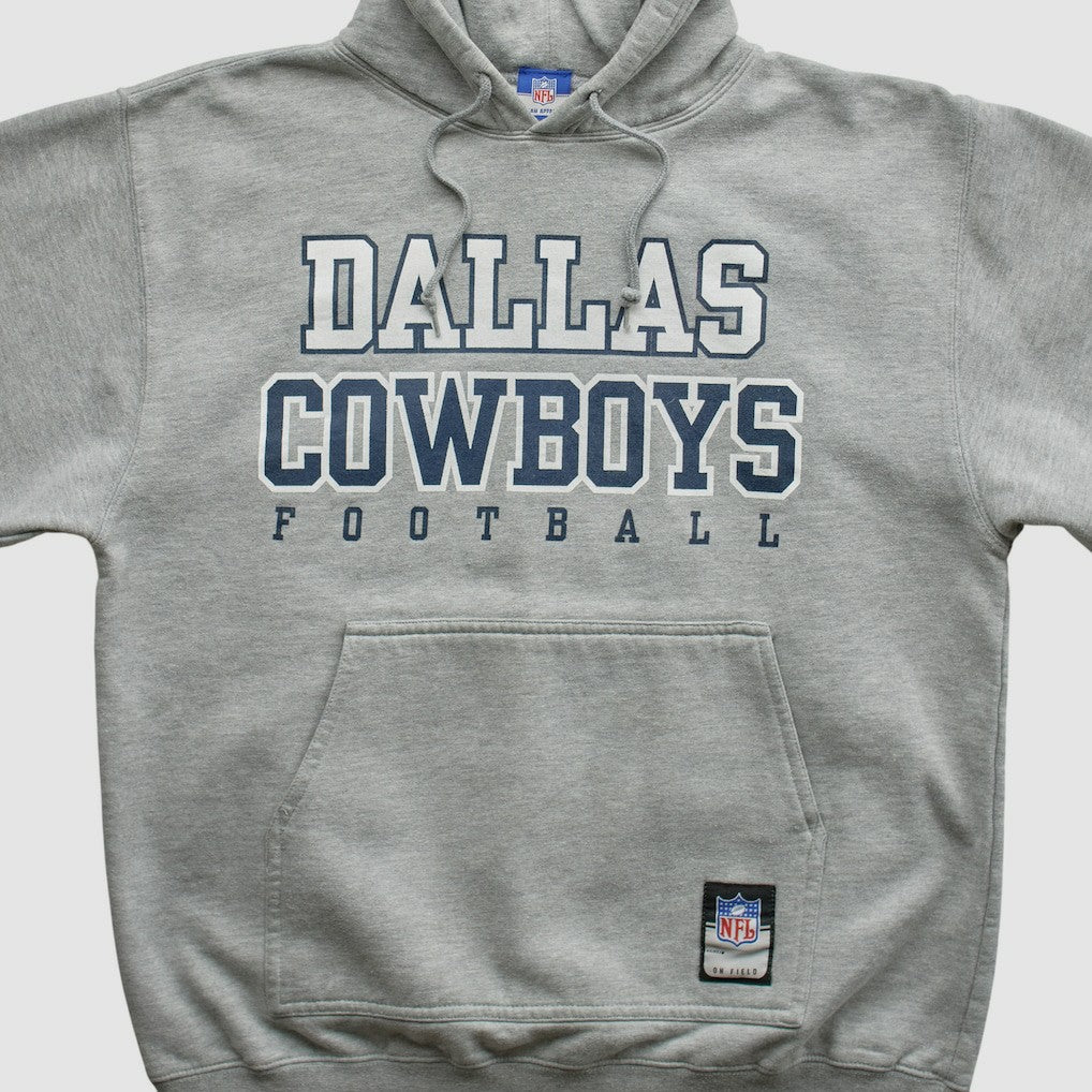 Dallas Cowboys Reebok 2000s Hooded Pullover Sweatshirt - Heather Gray Pullover