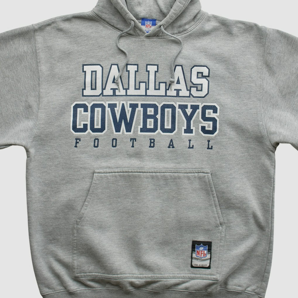 Dallas Cowboys Reebok 2000s Hooded Pullover Sweatshirt - Heather Gray Pullover