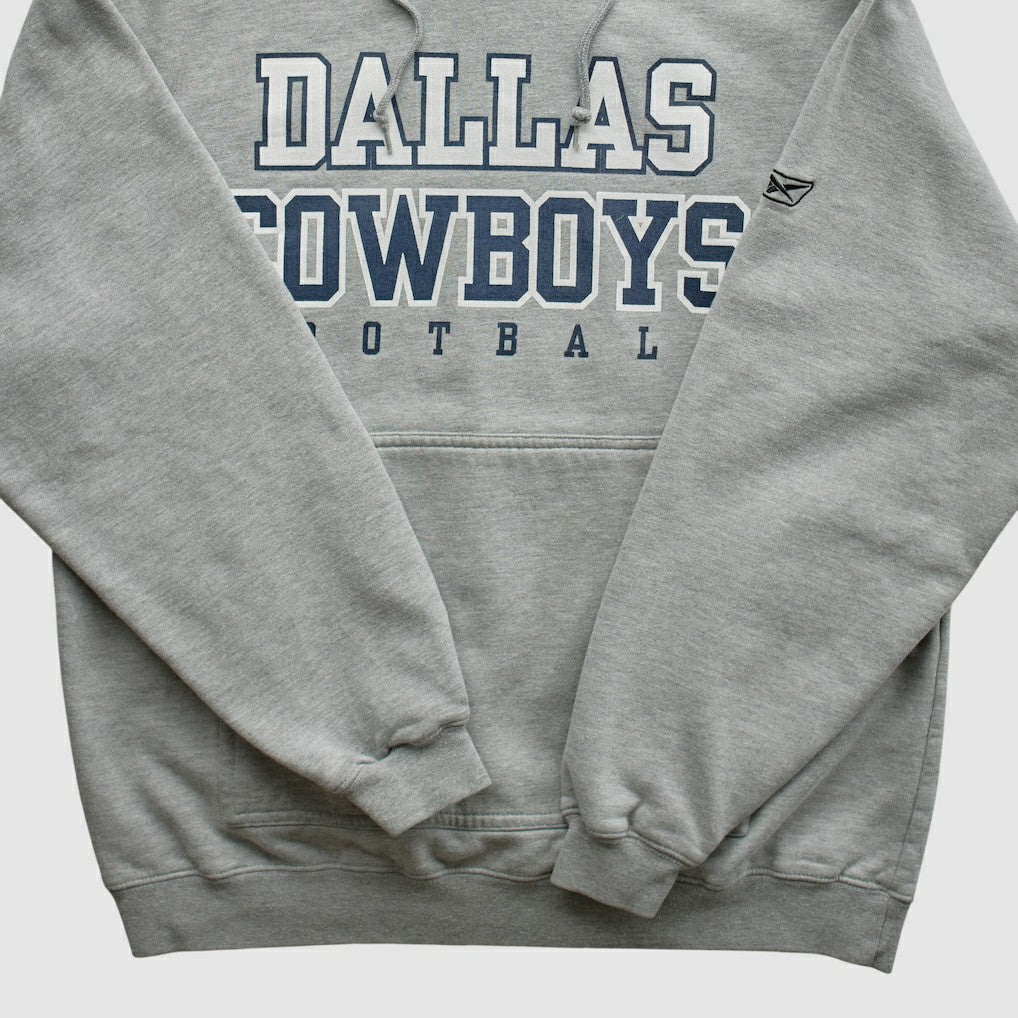 Dallas Cowboys Reebok 2000s Hooded Pullover Sweatshirt - Heather Gray Pullover