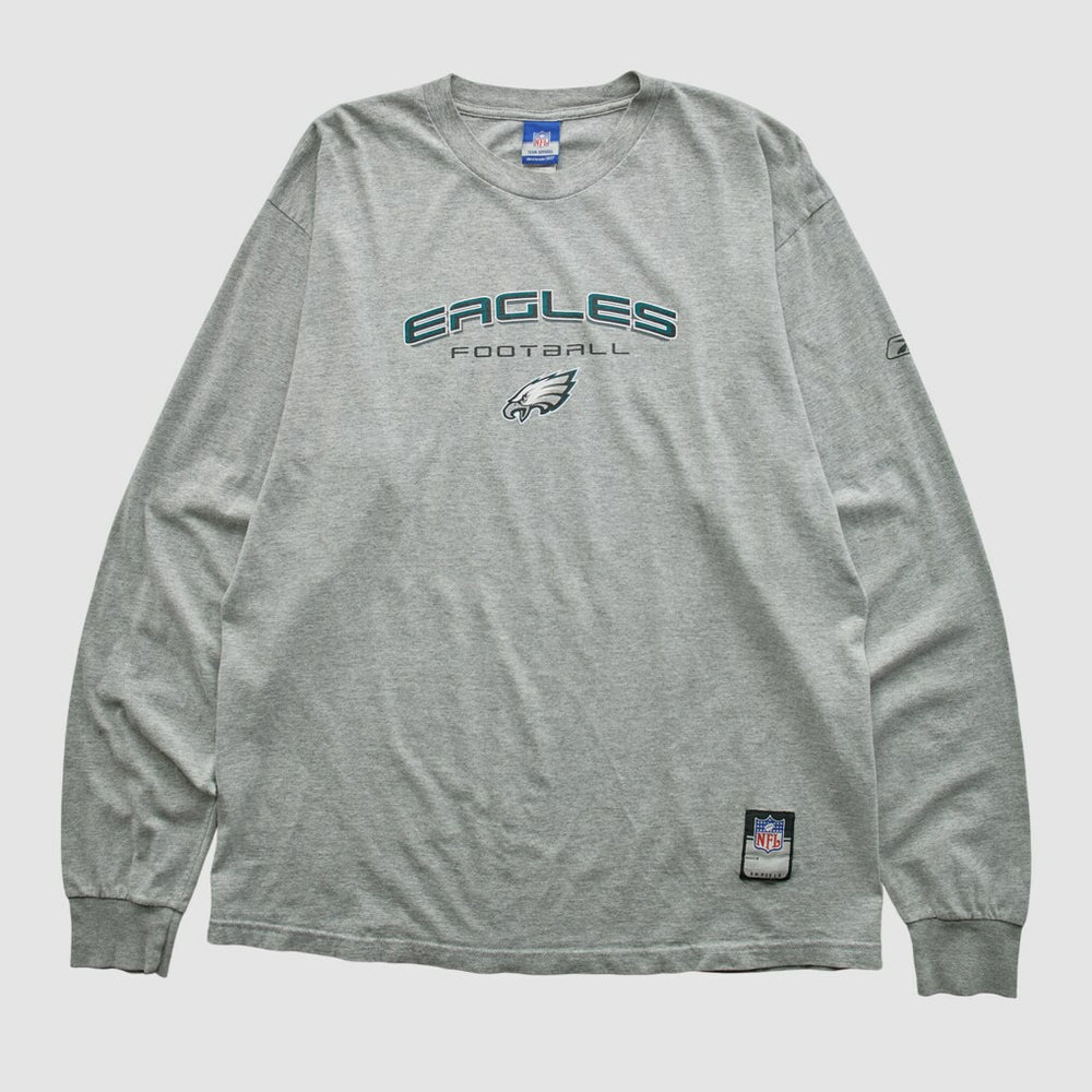 Philadelphia Eagles Reebok 2000s Long Sleeve T-shirt - Heather Gray T-shirts