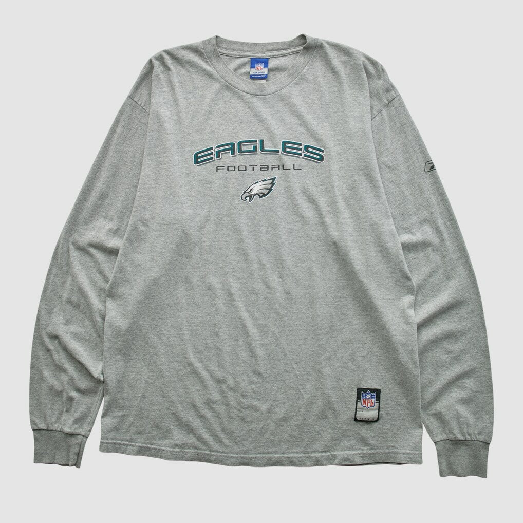 Philadelphia Eagles Reebok 2000s Long Sleeve T-shirt - Heather Gray T-shirts