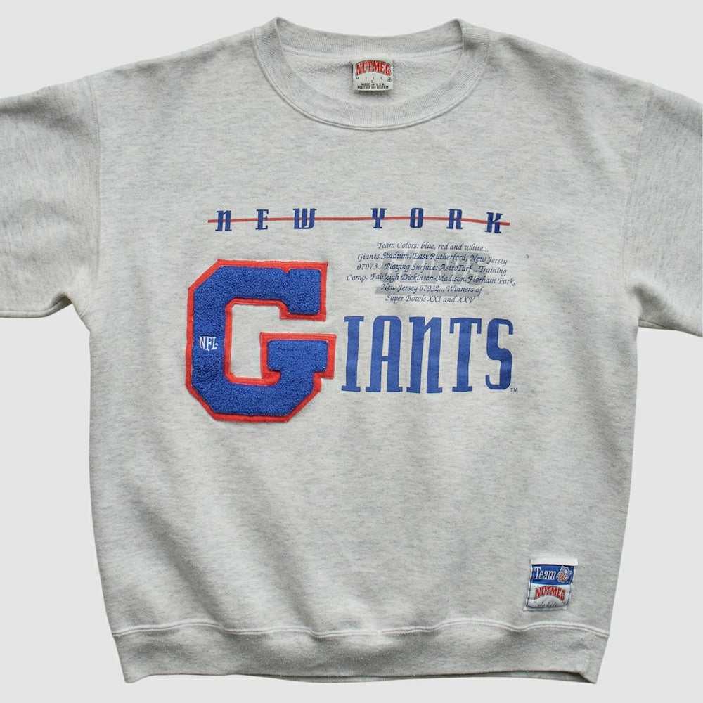 New York Giants Nutmeg Mills 90s Sweatshirt - Heather Gray Sweatshirts