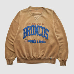Denver Broncos 90s Pullover Sweatshirt - Tan Pullover