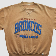Denver Broncos 90s Pullover Sweatshirt - Tan Pullover