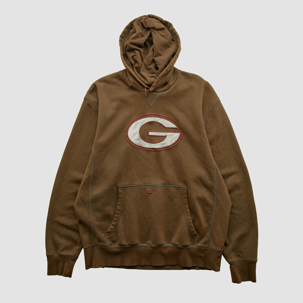 Green Bay Packers 2000s Hooded Pullover Sweatshirt - Brown Pullover