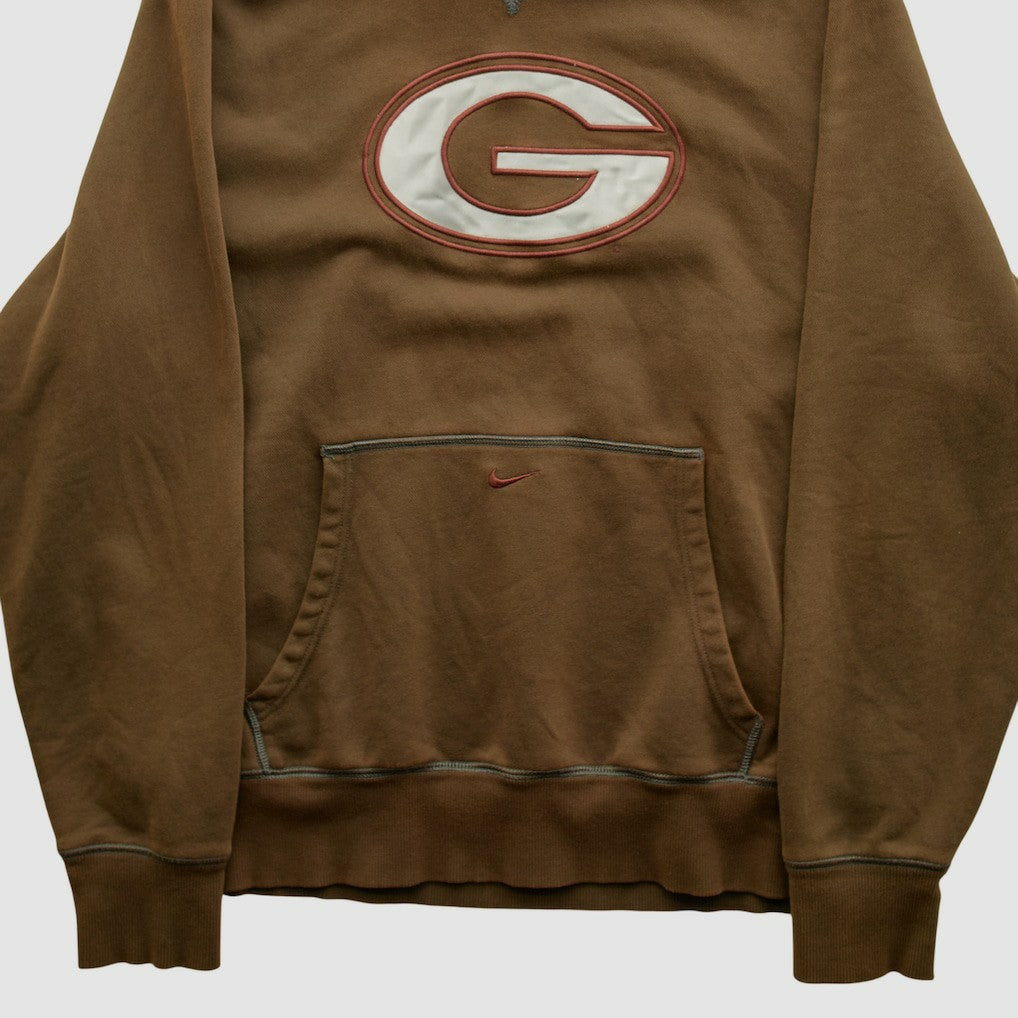Green Bay Packers 2000s Hooded Pullover Sweatshirt - Brown Pullover