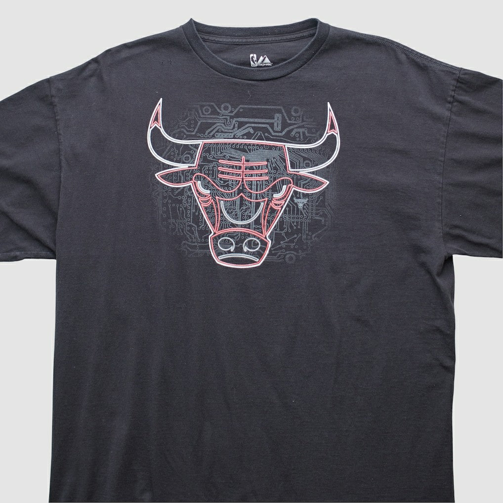 Chicago Bulls Majestic 2000s T-shirt Black Vintage - Vintage