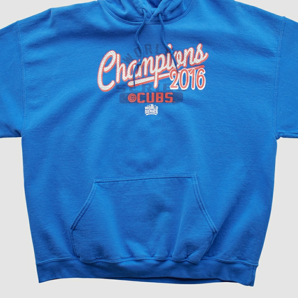 Chicago Cubs MLB Genuine Merchandise 2016 Hooded Pullover Sweatshirt - Blue - Vintage Pullover