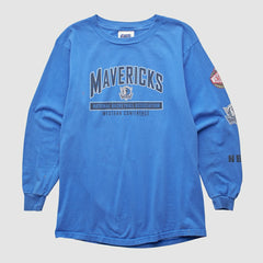Dallas Mavericks CSA 2000s Long Sleeve T-shirt Blue Vintage - Vintage