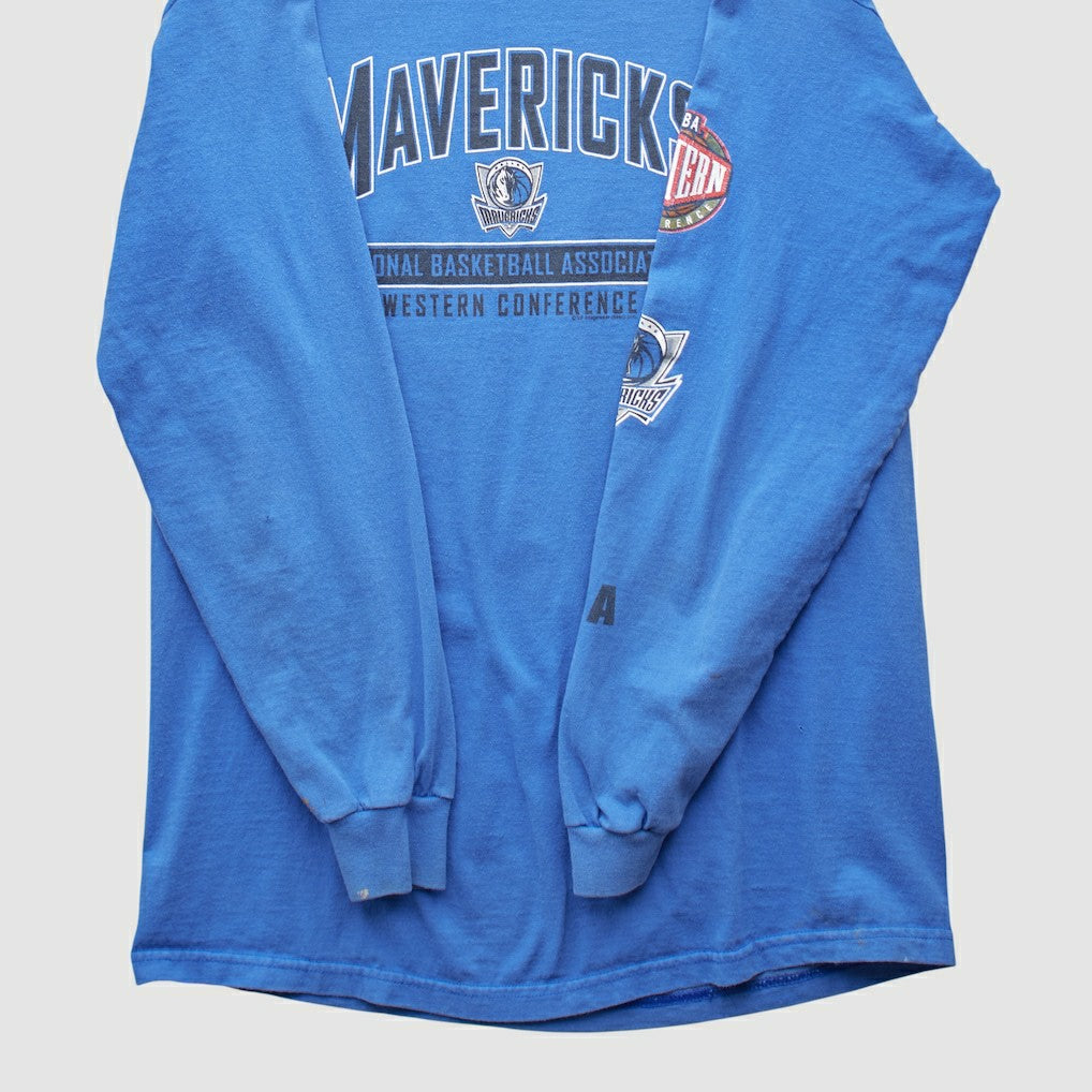 Dallas Mavericks CSA 2000s Long Sleeve T-shirt Blue Vintage - Vintage