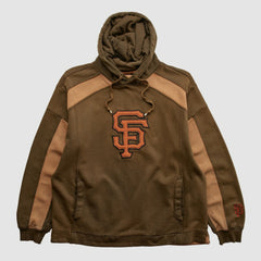 San Francisco Giants Majestic 2000s Hooded Pullover Sweatshirt - Brown - Vintage Pullover