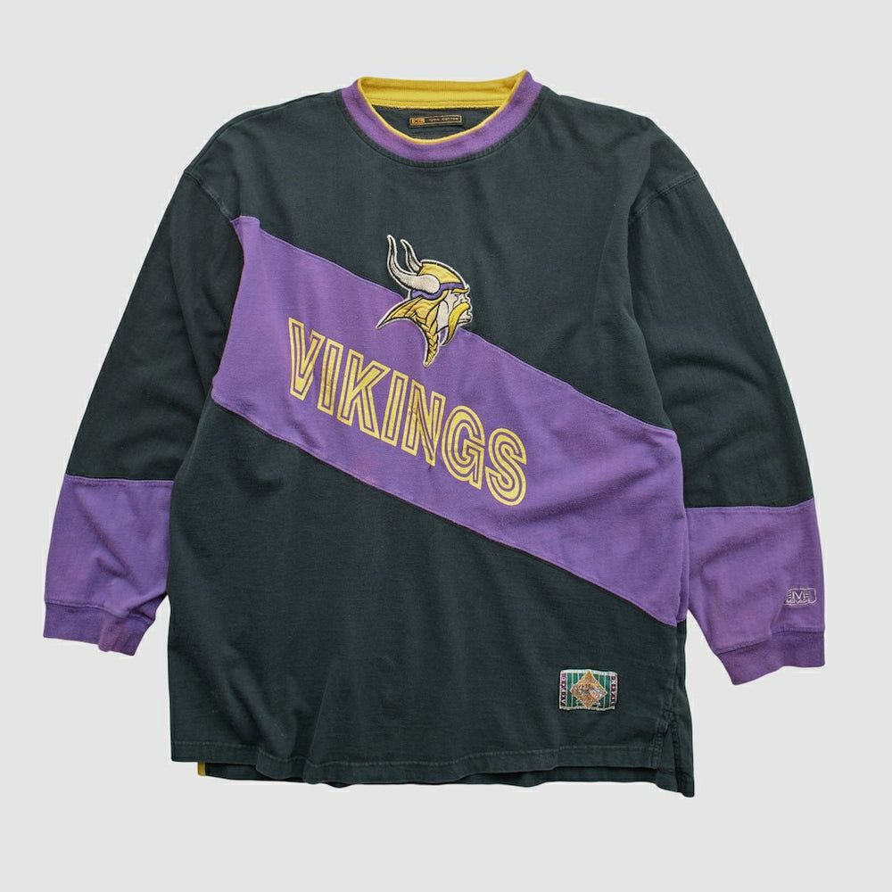 Minnesota Vikings Mirage 90s Long Sleeve T-shirt - Black T-shirts